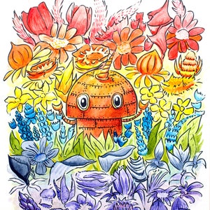 Unicorn-Robot: Flower Power 2 - Colorful Flowery Print