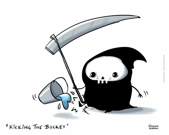 Buy Kicking the Bucket Funny Lil' Grim Reaper Print Online in India - Etsy Buy Kicking the Bucket Funny Lil' Grim Reaper Print Online in India - Etsy