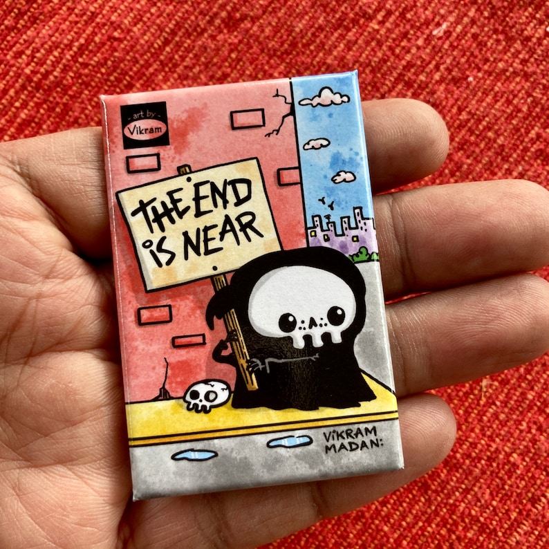 The END is NEAR Fun Lil' Reaper Magnet image 1