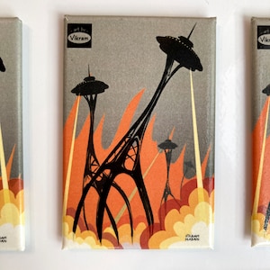 Attack of the Space Needles Magnet
