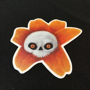 Skull-Flower Spooky Vinyl Sticker image 4