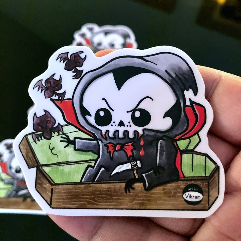 Count Dracula Reaper Fun Lil' Reaper Vinyl Sticker image 1