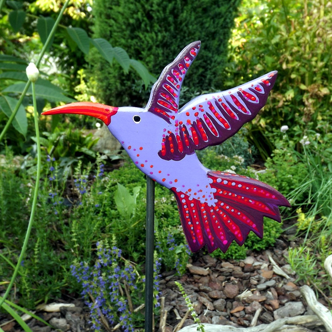 Deko Garten Gartenstecker Kolibri Handmade Holz Wetterfest Etsy Australia