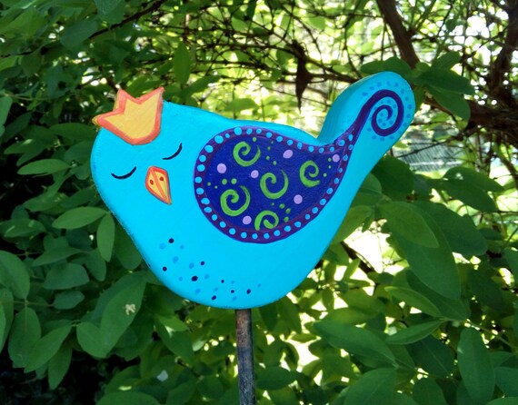 Garten Plug Bird Crown Plant Plugr Small Wren Wood Etsy
