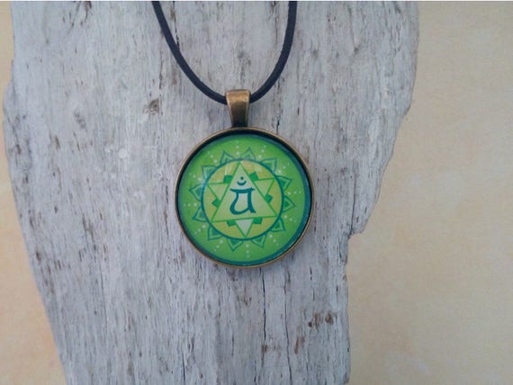Heart Chakra Pendant Green Necklace Spiritual - Green Heart Chakra Pendant Heart Chakra Pendant Green Necklace Spiritual - Green Heart Chakra Pendant