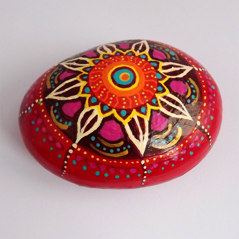 Mandala stone paperweight paperweight Mandala Art Mandala Etsy