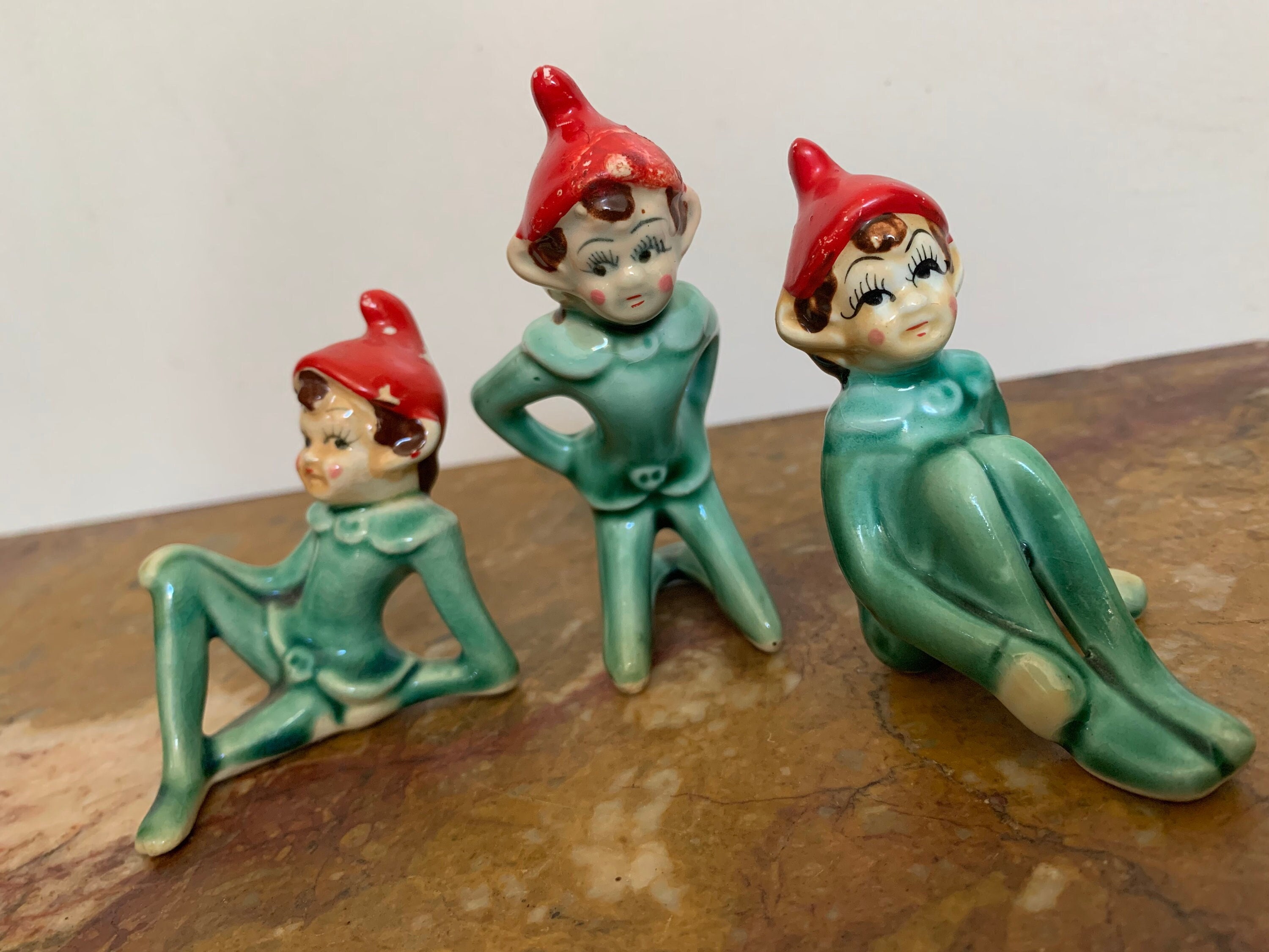 Vintage Ceramic Elf Figurines 87 - a70j444