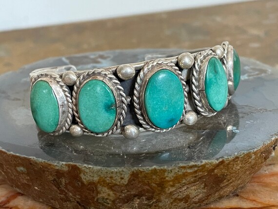 One Of The Best Early Clowns Vintage Native American Zuni Turquoise Sterling Silver Bracelet One Of The Best Early Clowns Vintage Native American Zuni Turquoise Sterling Silver Bracelet