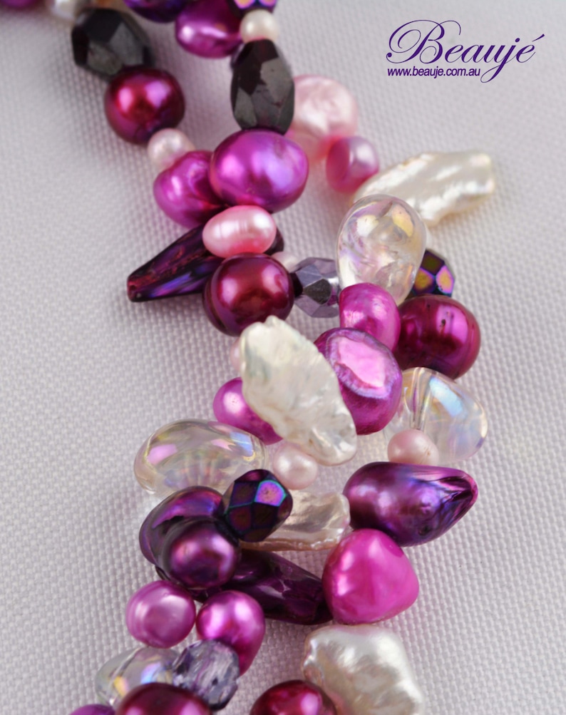 Purple necklace Pink necklace Dichroic pendant Gemstone Jewellery Semi precious Unique Beaded Necklace Glass Jewellery Handmade Beauje