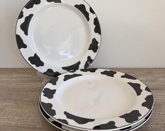 Tienshan Spotted Cow Dinner Plate 27cm Intro Stoneware Vintage 1990s