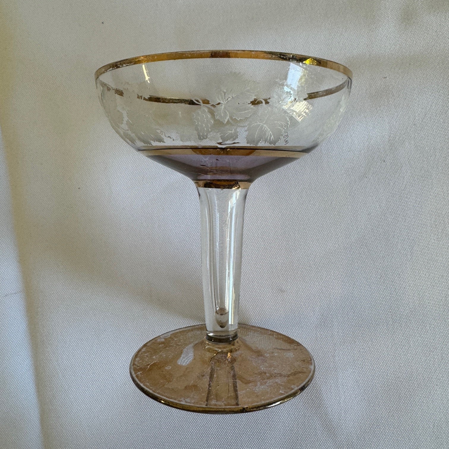 Set of 3 Art Deco Champagne Coupes Gold Trim and Base Etsy Australia
