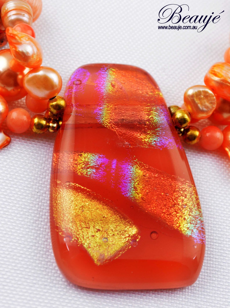 Orange necklace Apricot necklace Gemstone jewellery Etsy