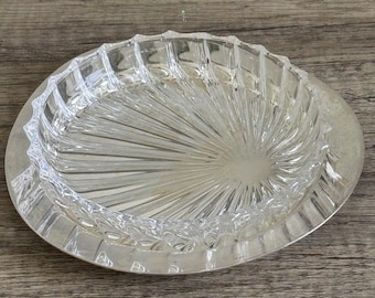 Elite by WMF Silver Plate Glass Insert Tray Trinket Dish 14.5cm