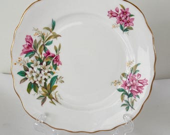 Pink, white and green - Royal Obsorne Porcelain - Bread & Butter Side Plate
