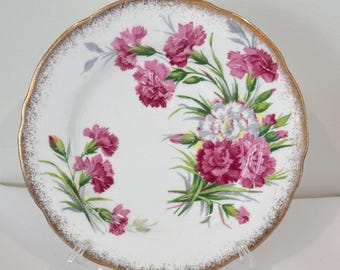 Royal Stafford Carnation Side Plate, Bone China Floral Orphan Replacement Plate