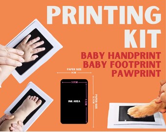 Two Printing Kits for Baby Handprint Footprint | Hand Foot Paw Print Ink Pad | Footprint Ink Kits Pads 2 Pack | Ink Kits for Babies and Pets