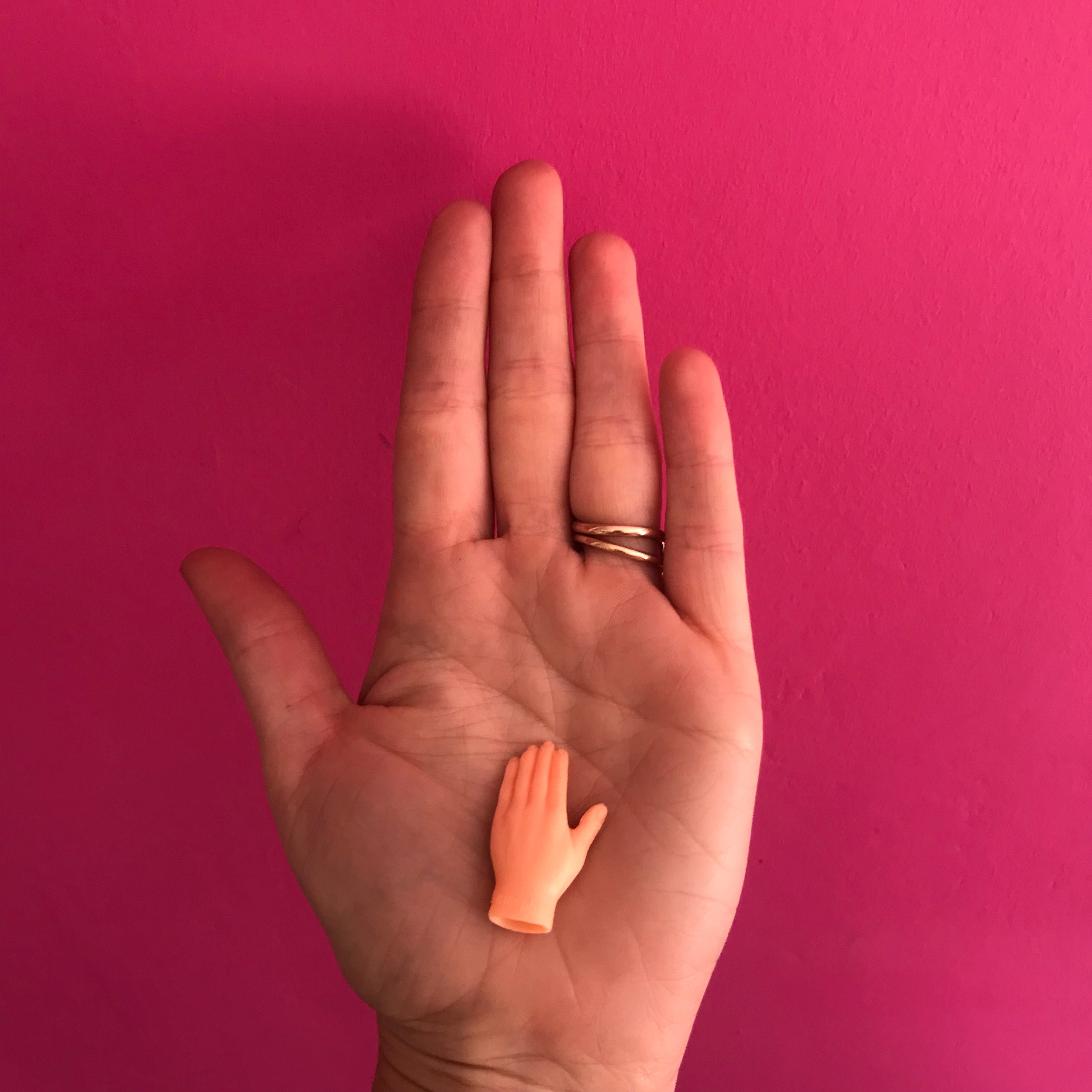 Winzige Hände Mittelfinger Kleine Fingerpuppen Mini Finger Hände