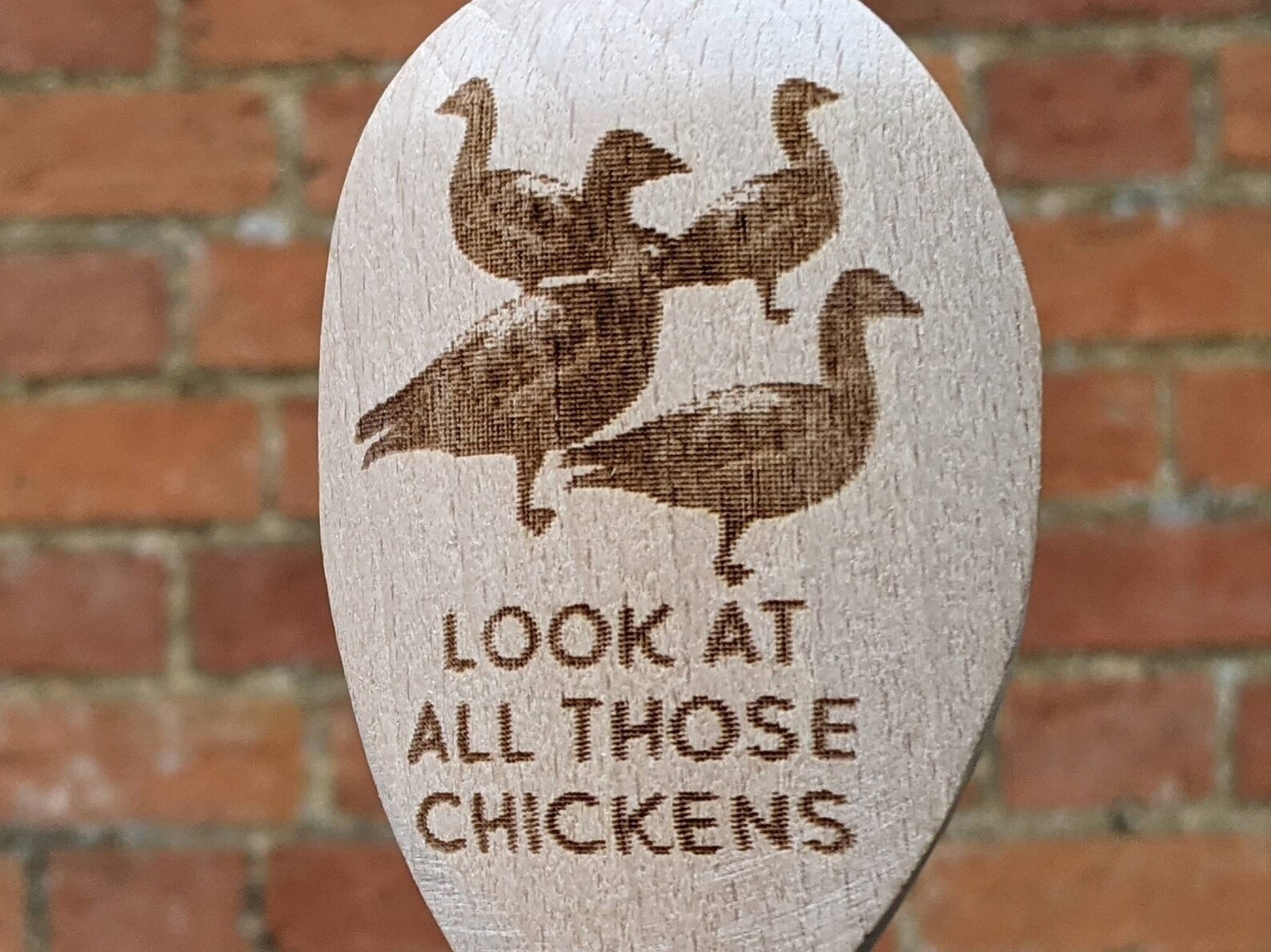 Look at all those Chickens meme wooden spoon meme gift Etsy