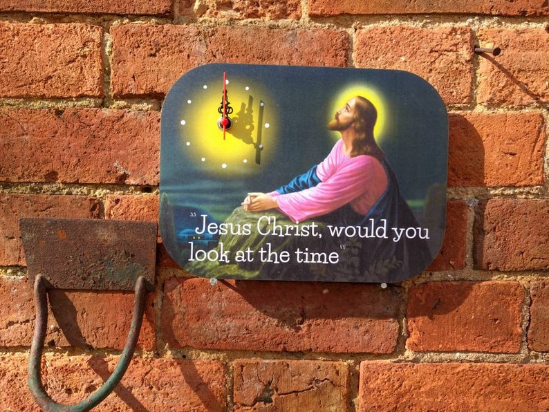 Jesus Christ would you look at the time fun wall clock Etsy