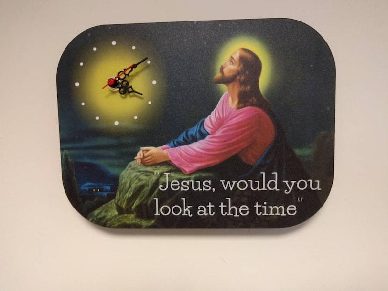 Funny Wall Clock Jesus, would you look at the time. 090-024 funny meme gift novelty vicar gift UK made by designer image 4