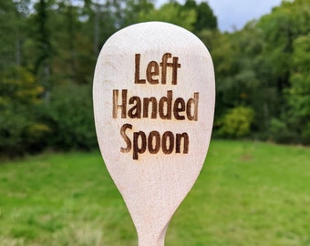 Left Handed Spoon Funny joke gift for lefties funny  gift novelty wooden mixing spoon light hearted present 015-386