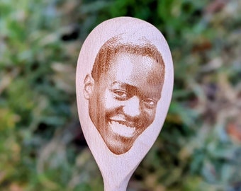 Ncuti Gatwa Face on wooden spoon, prank gift, housewarming, meme gift, chef, cook,  doctor 015-43