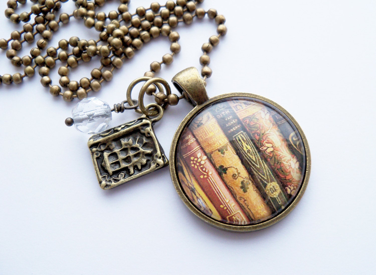 Book Necklace Book Jewelry Librarian Pendant Gift For Etsy