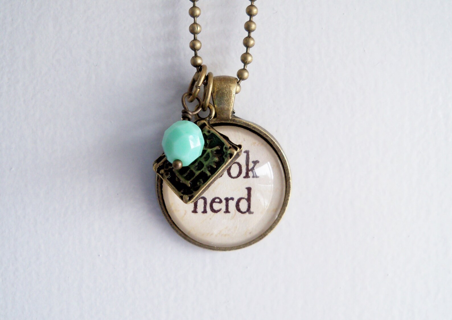 Book Nerd Necklace Bibliophile Pendant Custom Jewelry Etsy