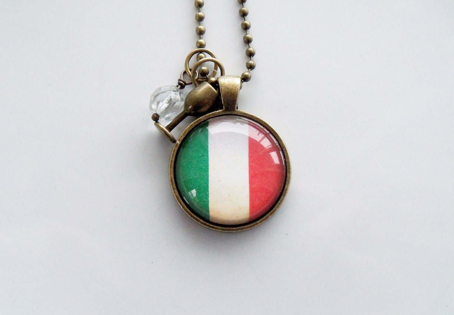 Flag of Italy Necklace Italian Flag You Choose Bead and Etsy