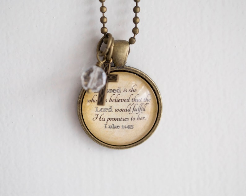 Scripture Necklace Luke 145 Christian Jewelry Bible Etsy