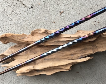 Personalized Custom -Rainbow -Stainless Steel - Hand Fired Chopsticks