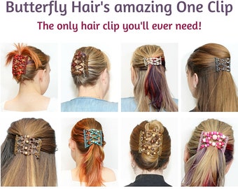 Hübsche Schmetterling Haarspangen auf 9 Zinken Kämme ideal für alle Arten von Haar