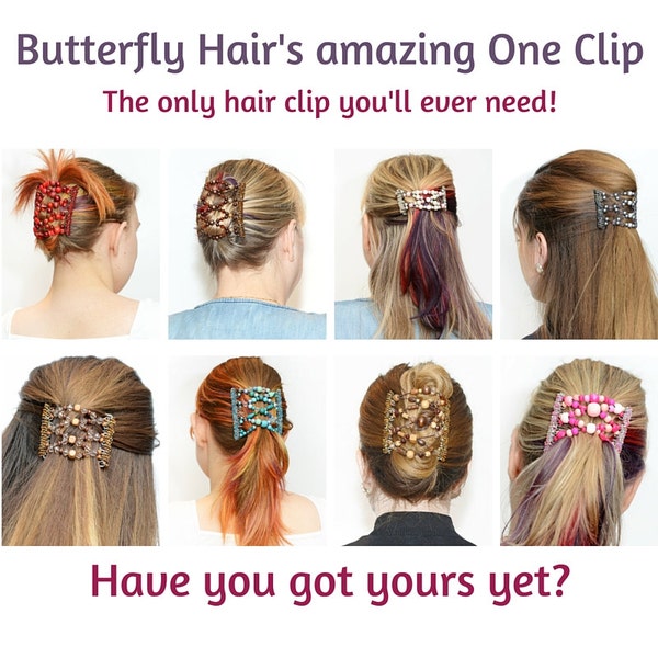 Pretty Butterfly Hair Clips on 9 Prong Interlocking Combs great for all types of hair