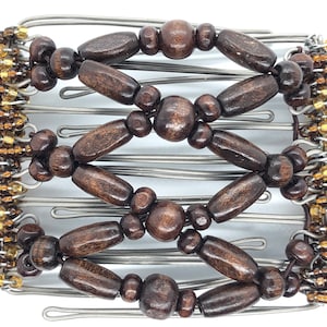 Brown Wooden Beads Butterfly Hair Clip - will go with any outfit!