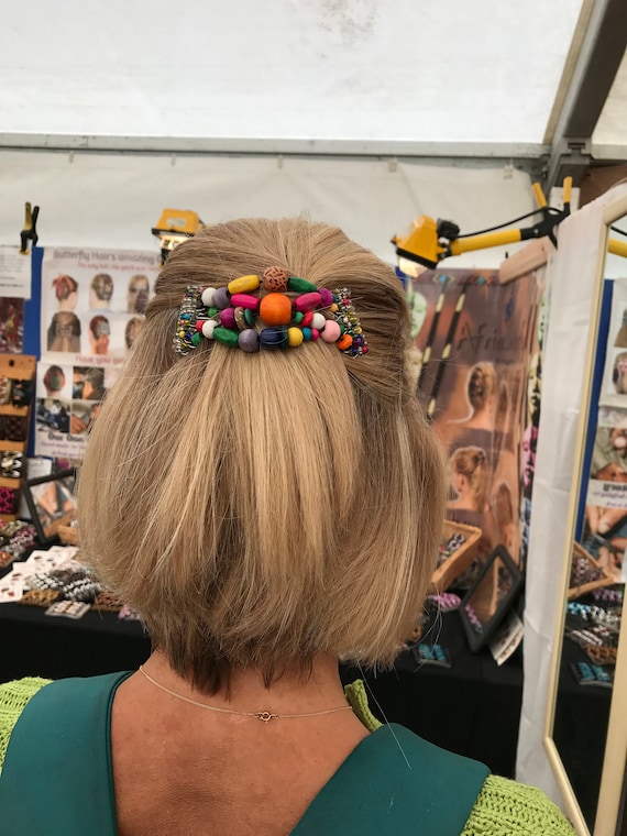 Fermaglio Per Capelli A Farfalla Africana Con Pettini Neri - Foto 12