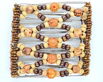 Originele vlinderhaarclip met 9 pinnen, kan elke hoeveelheid haar vasthouden!  Mooie Afrikaanse kralen