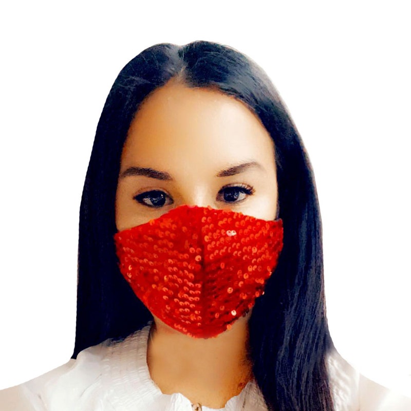 Sequin Eyemask Red