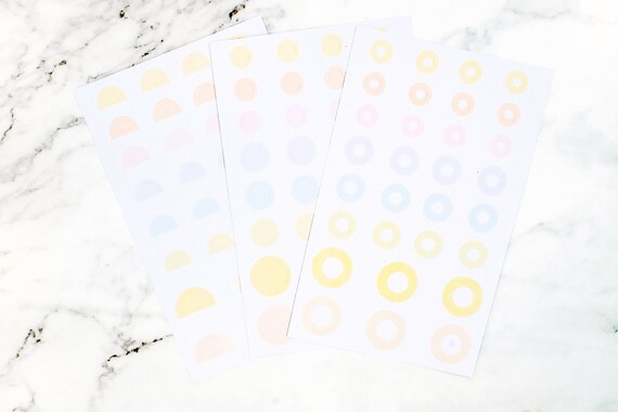 Set Of 6 Of 3 Designs Circle Semicircle Dots Date Marker Etsy
