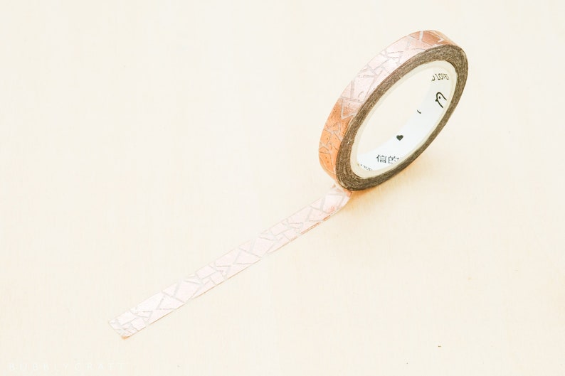Japanese Stationery Planner Basic Essentials Geometric Rose Gold Foiled Simple Thin Washi Tape