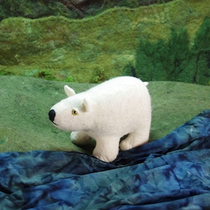 Polar Bear Cub: Felted 13&quot; Wool Stuffed Toy