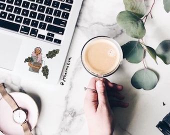 Plant Parent Sticker // Plant Mom Sticker // Plant Girl Sticker // Plant Stickers // Plant Lover Stickers // Circle Sticker // Die Cut