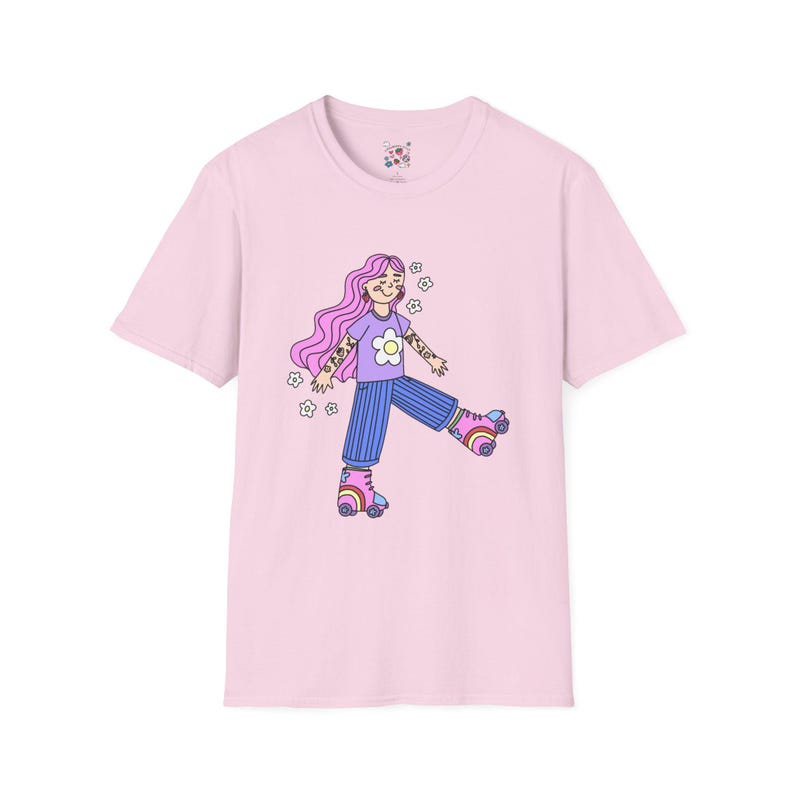 Retro Roller Skater T-Shirt, Vintage Vibe Tee, Fun Graphic Shirt, Gift for Her, Summer Style, Casual Wear, Festival Fashion image 5