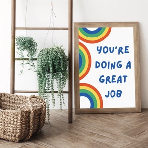 Arte de parede de decoração de casa | Você está fazendo um ótimo trabalho pôster | arte de parede com citações encorajadoras | Orçamento Decoração de Casa | Decoração moderna para casa | Arte para impressão