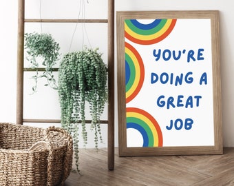 Home Decor Wall Art | You’re Doing A Great Job Poster | Encouraging Quote Wall Art | Quote Home Decor | Modern Home Decor | Printable Art