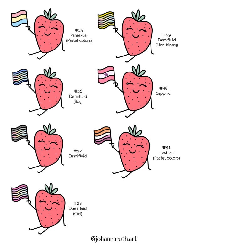 Pride Flag Strawberry Sticker Subtle Pride Flag Sticker Pride Flag Sticker Strawberry Sticker LGBTQ Sticker Pride Month image 4