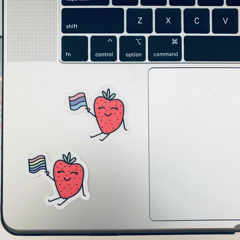 Pride Flag Strawberry Sticker Subtle Pride Flag Sticker Pride Flag Sticker Strawberry Sticker LGBTQ Sticker Pride Month image 6