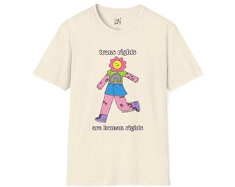 Trans Rights are Human Rights Shirt, Unisex Softstyle T-Shirt | Cute and Comfy Tees, Equality Shirt, Casual Wear, LGBTQ+ Pride, Gift Ideas