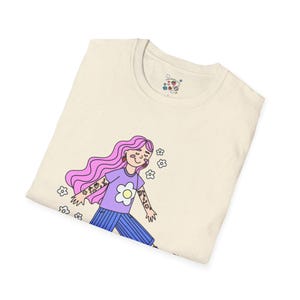 Retro Roller Skater T-Shirt, Vintage Vibe Tee, Fun Graphic Shirt, Gift for Her, Summer Style, Casual Wear, Festival Fashion image 8