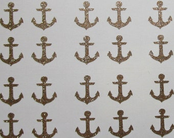 Glitter anchor nail decals, anchor nail art, anchor nail stickers, nautical nail stickers, beach nail stickers, vacation gifts, nail decals