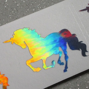 Holographic Unicorn vinyl decal, 24 pieces 1 inch unicorn decal, unicorn stickers, unicorn gift, decals for laptop